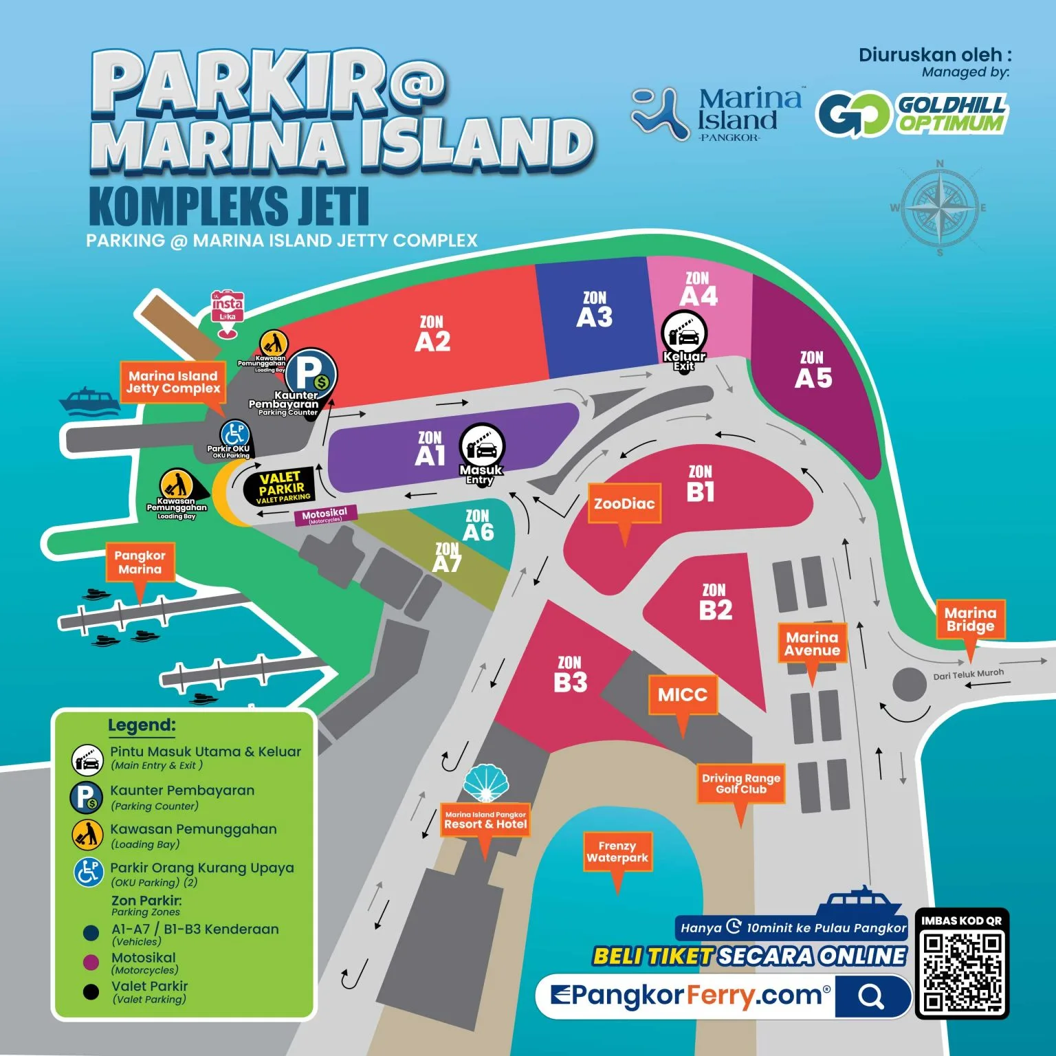 Peta Tempat Letak Kereta Jeti Marina Island Feri Pangkor