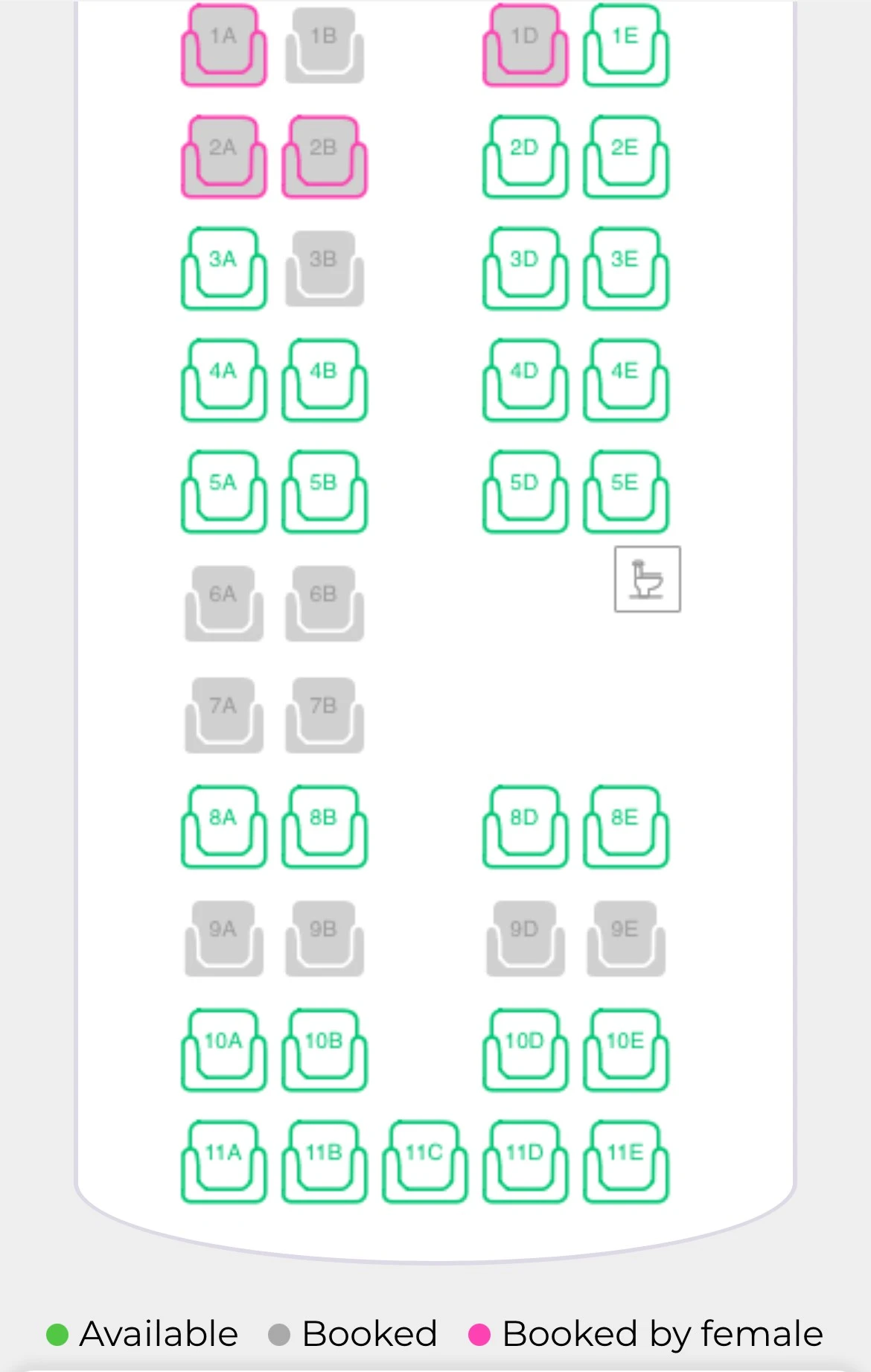 redBus Cambodia female seat selection