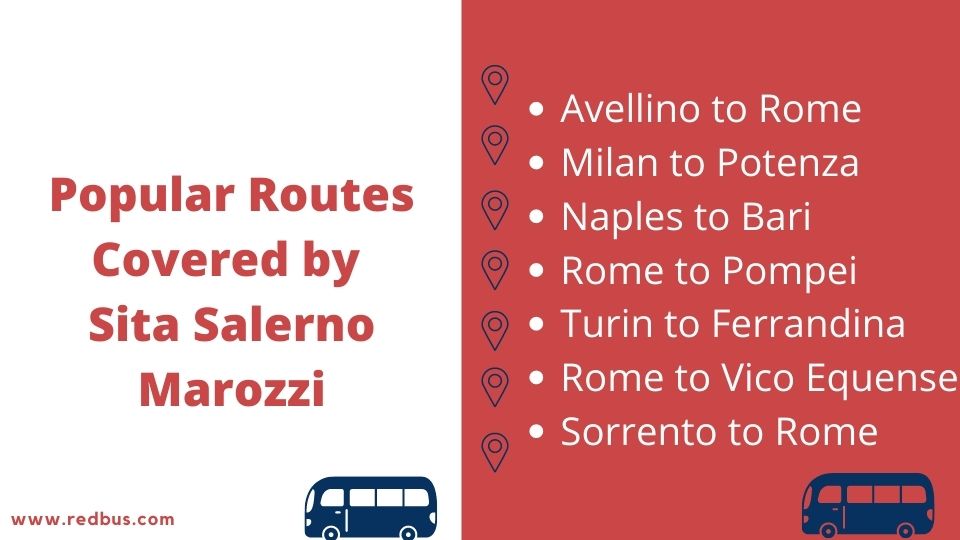 Popular routes covered by Marozzi bus
