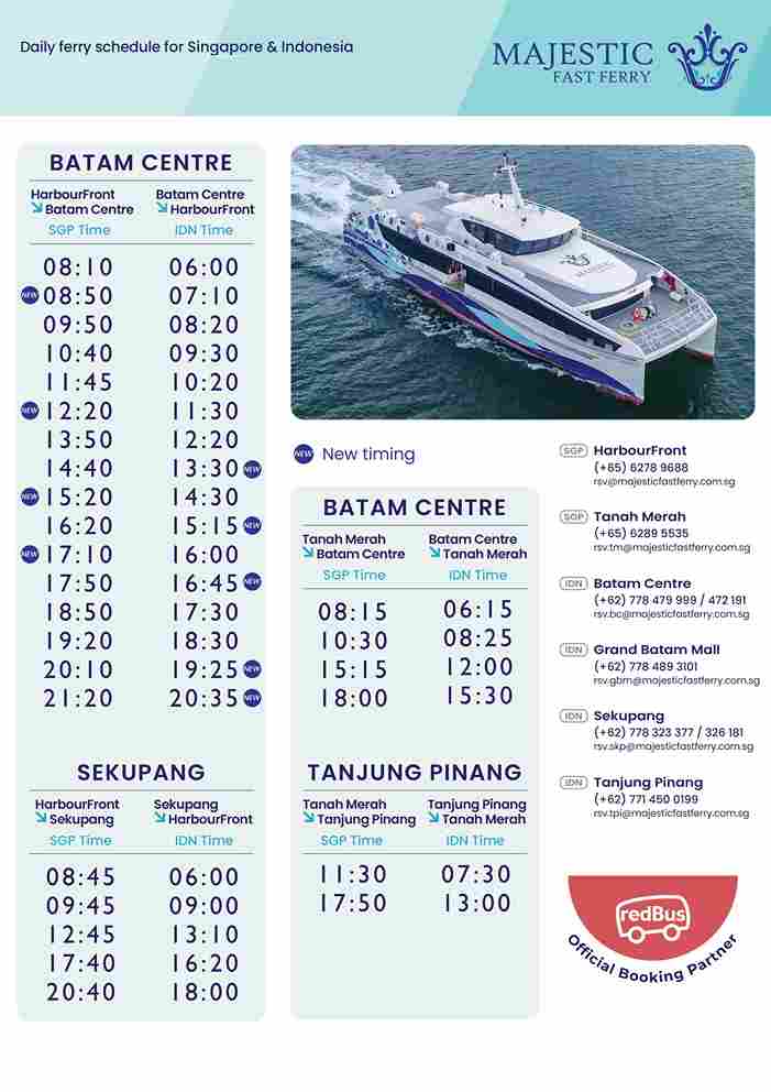 Majestic Fast Ferry Schedule January 2025 ⛴️ Full Timing